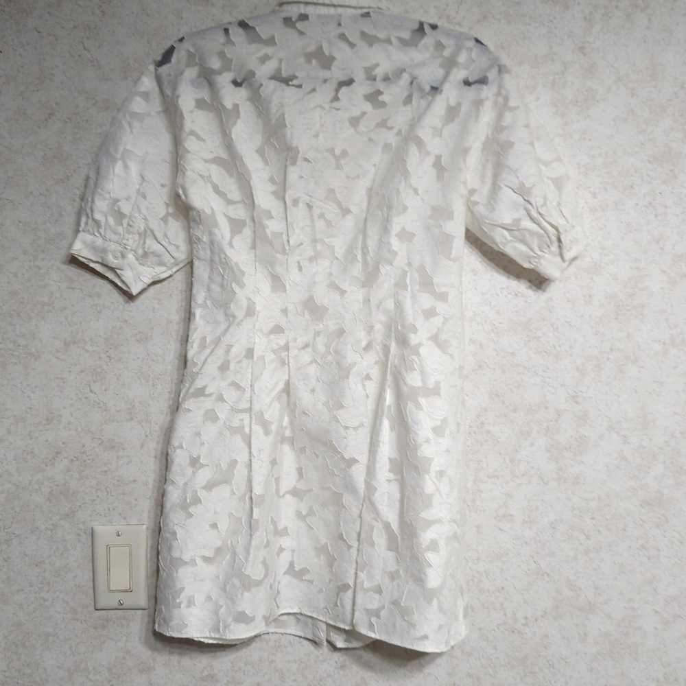 Club Monaco white floral sheer dress size small - image 4