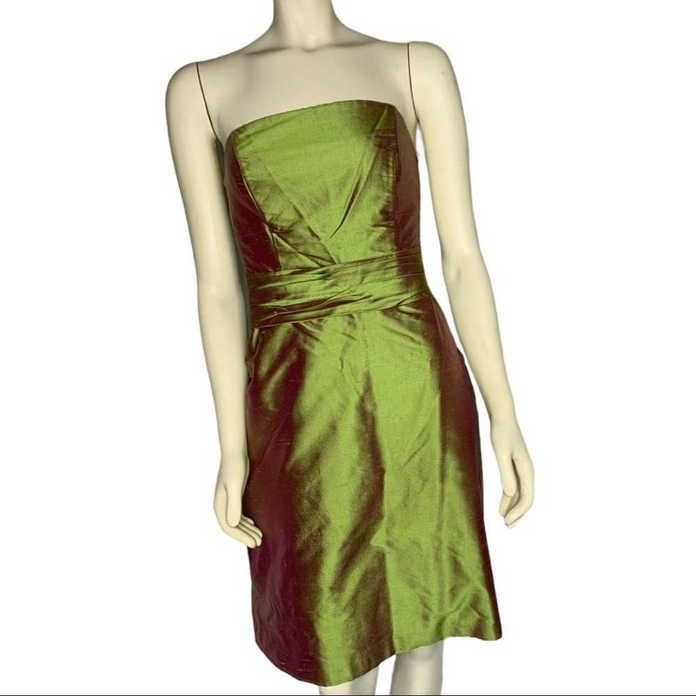 Siri 4 green iridescent strapless dress formal XS - image 1