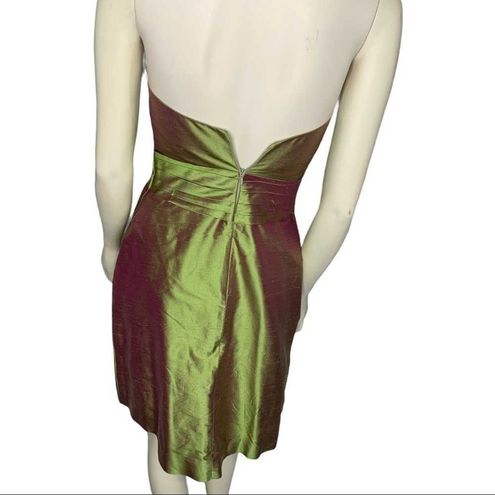 Siri 4 green iridescent strapless dress formal XS - image 2