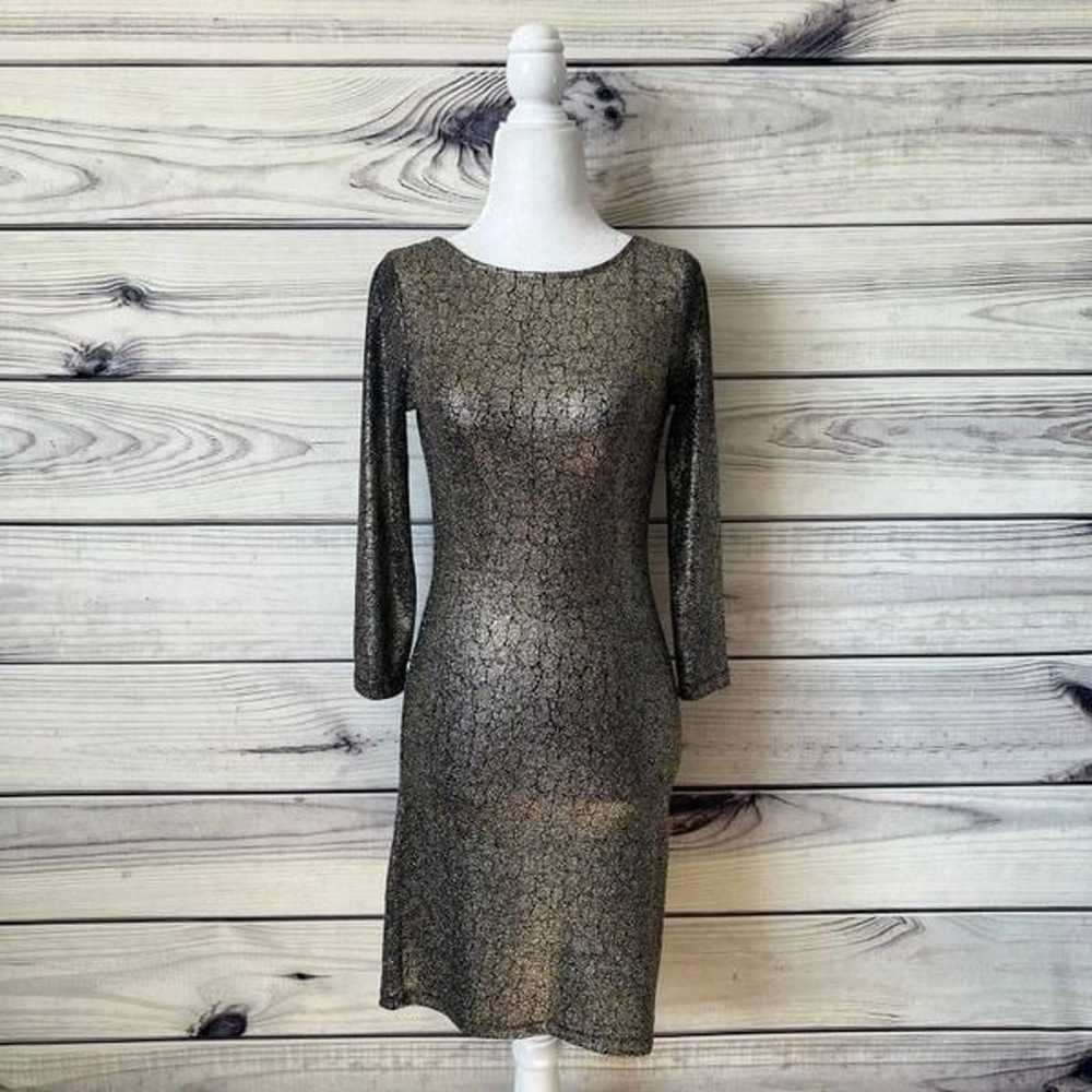 Topshop Gold & Black Foul Metallic Snake Bodycon … - image 3