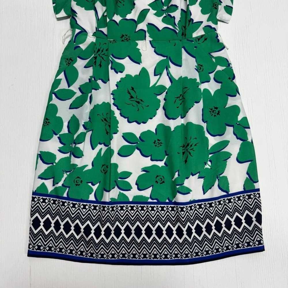 Eliza J Short Sleeve Floral Green Dress Size 4 - image 2