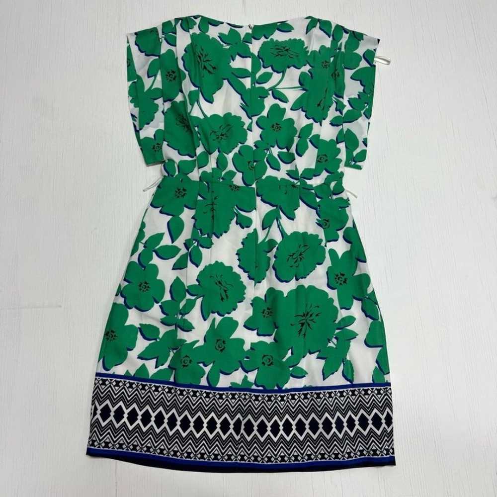 Eliza J Short Sleeve Floral Green Dress Size 4 - image 8