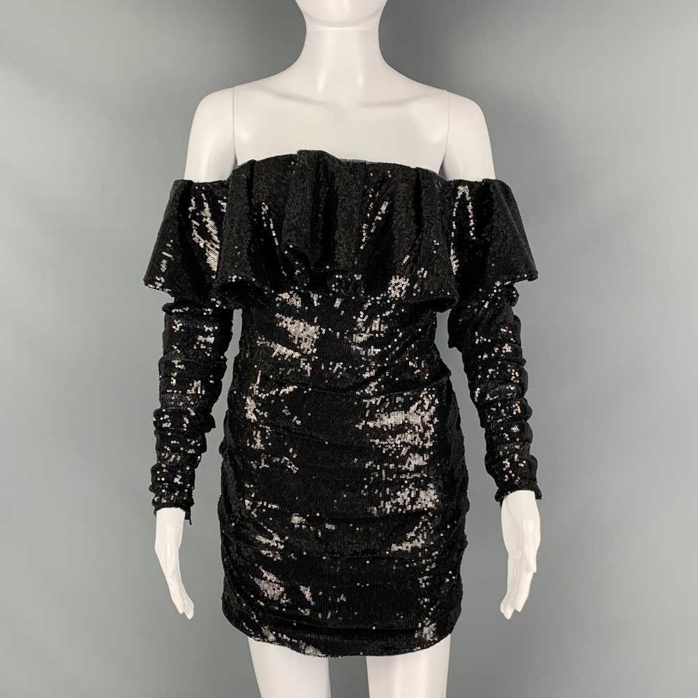 The Attico ATTICO Black Polyester Sequined Mini D… - image 1