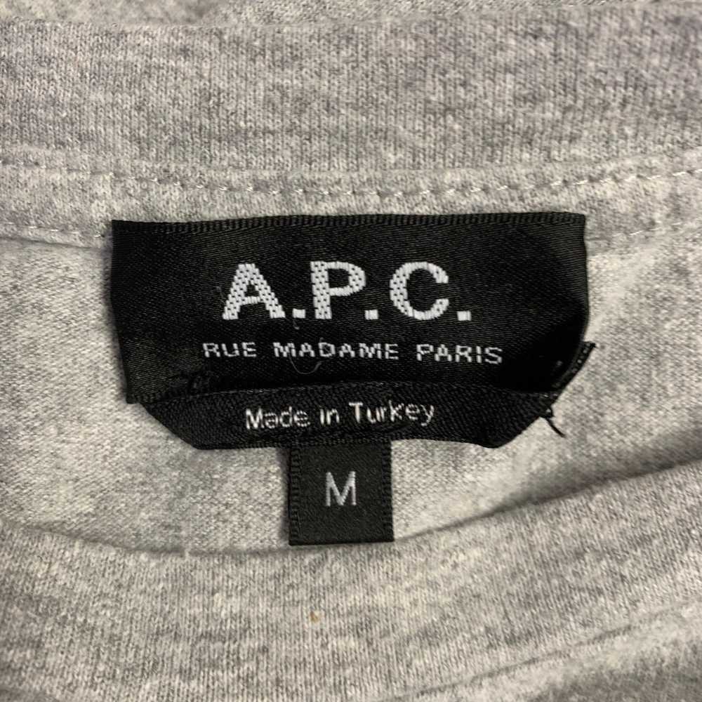 A.P.C. Grey White Cotton Crew Neck T-shirt - image 5