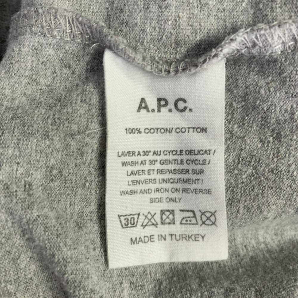 A.P.C. Grey White Cotton Crew Neck T-shirt - image 6