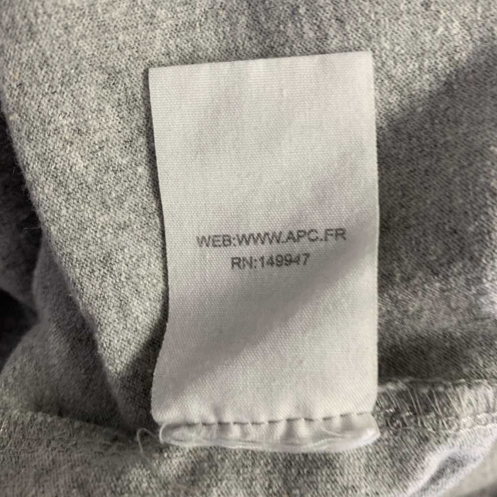 A.P.C. Grey White Cotton Crew Neck T-shirt - image 7