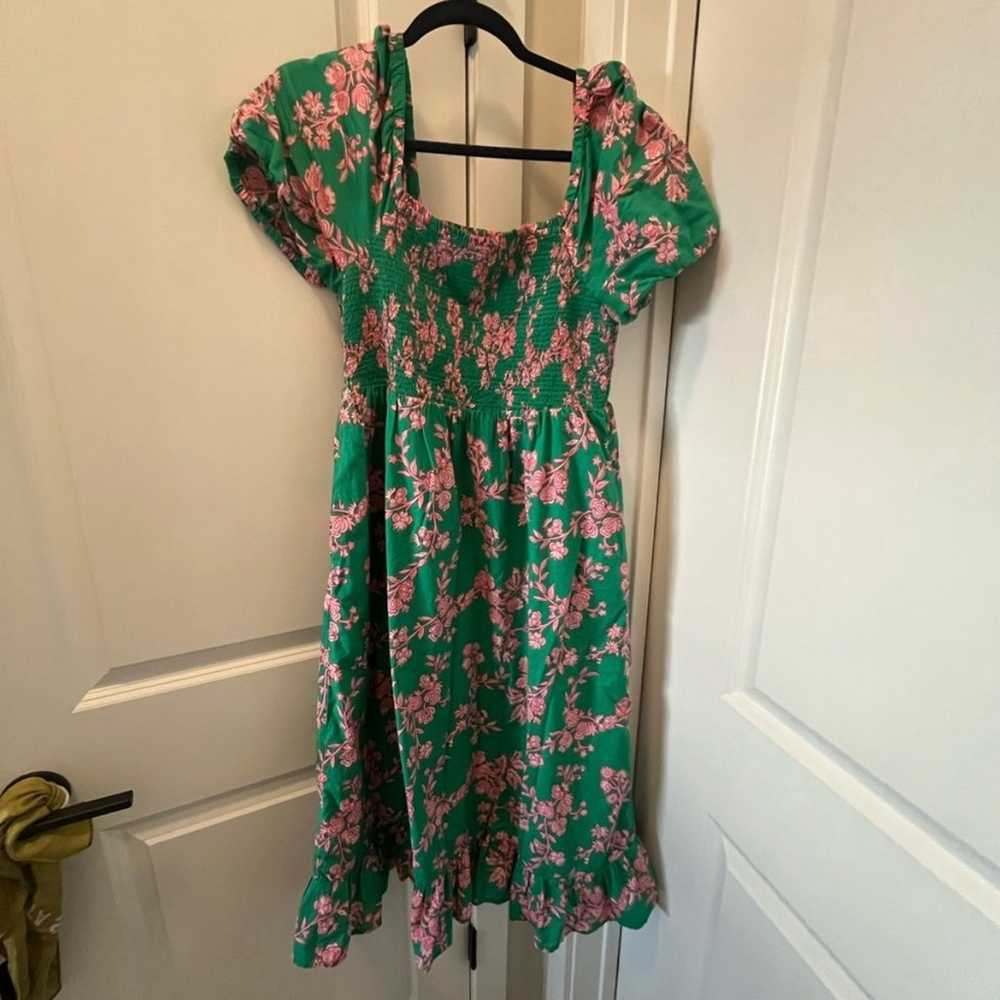 J. Crew pink and green floral dress - image 1