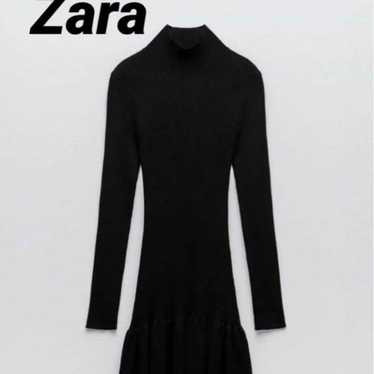 Zara Black High Neck Mini Dress