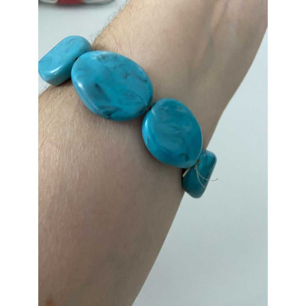 Handmade Chunky blue bead bracelet - image 3