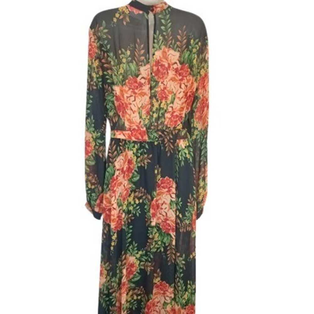 The Room Womens Maxi Wrap Dress Black Floral Chok… - image 4