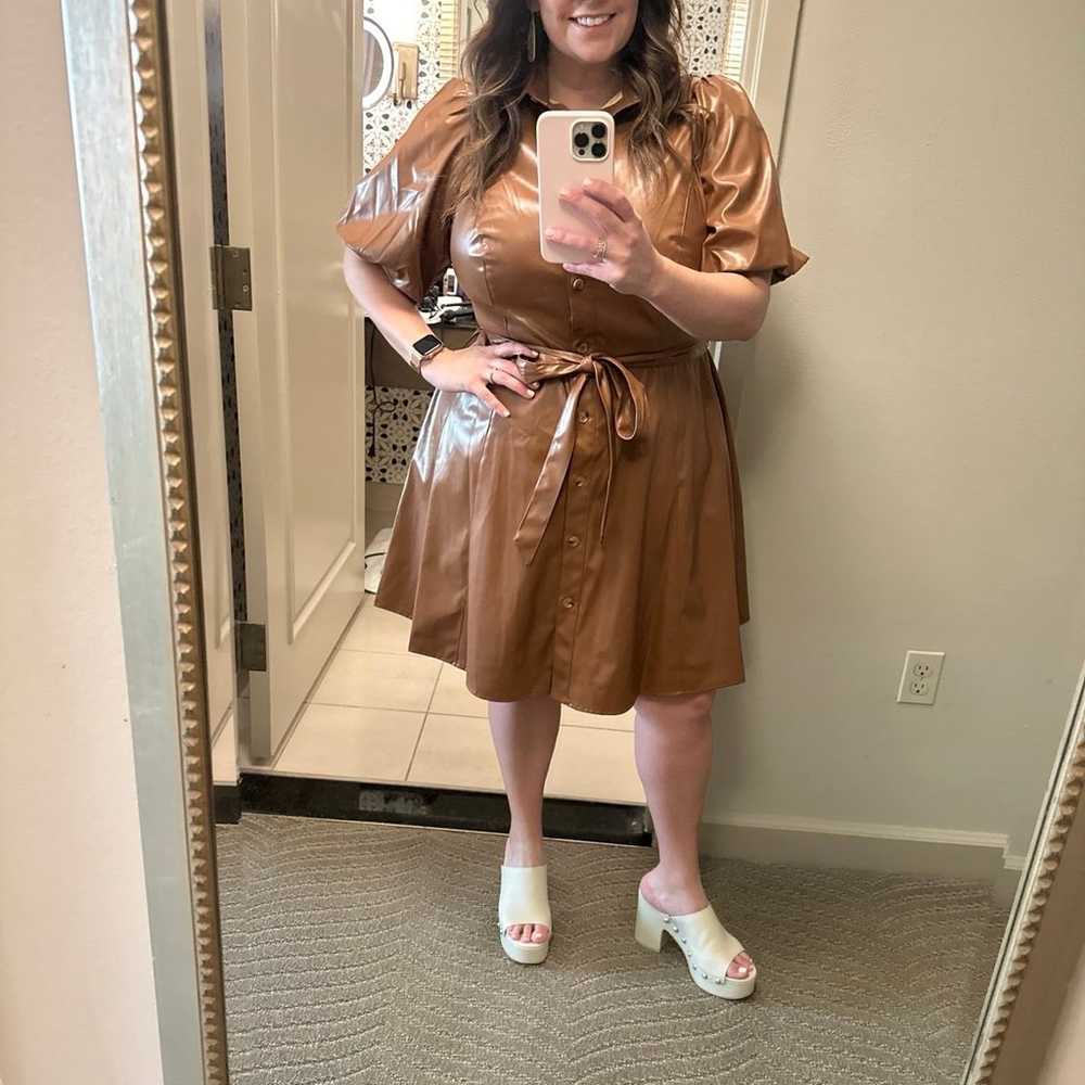 Brown leather dress - image 1