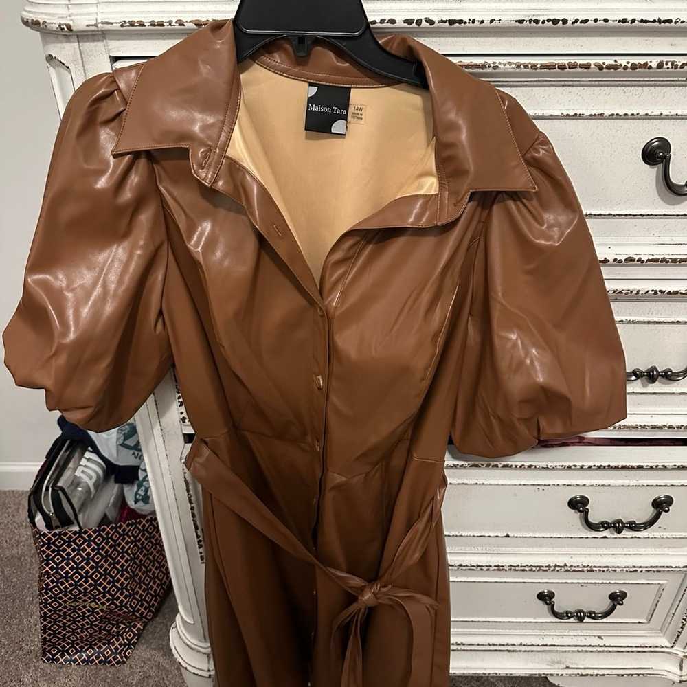 Brown leather dress - image 2