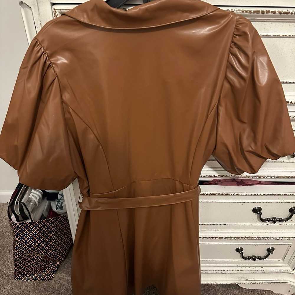 Brown leather dress - image 3