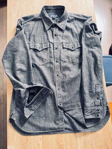 Iron Heart Dark Grey Chambray Western Shirt - image 1