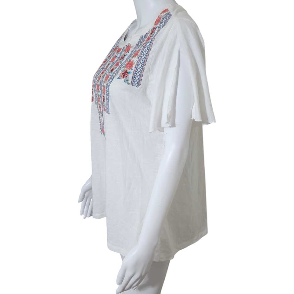 Sundance Pastoral Embroidered Slub T-Shirt Large … - image 3