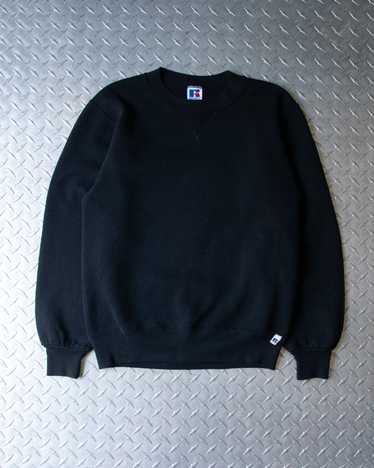 90s Black Russell Crewneck Sweatshirt - S