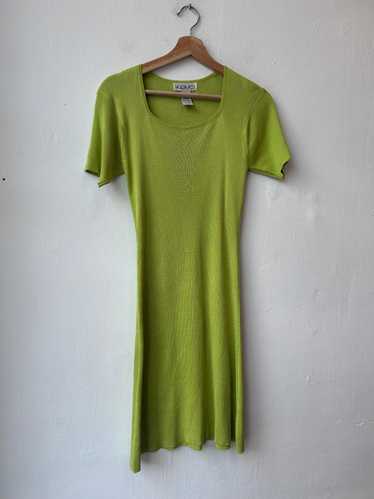 90's Green Silk Dress