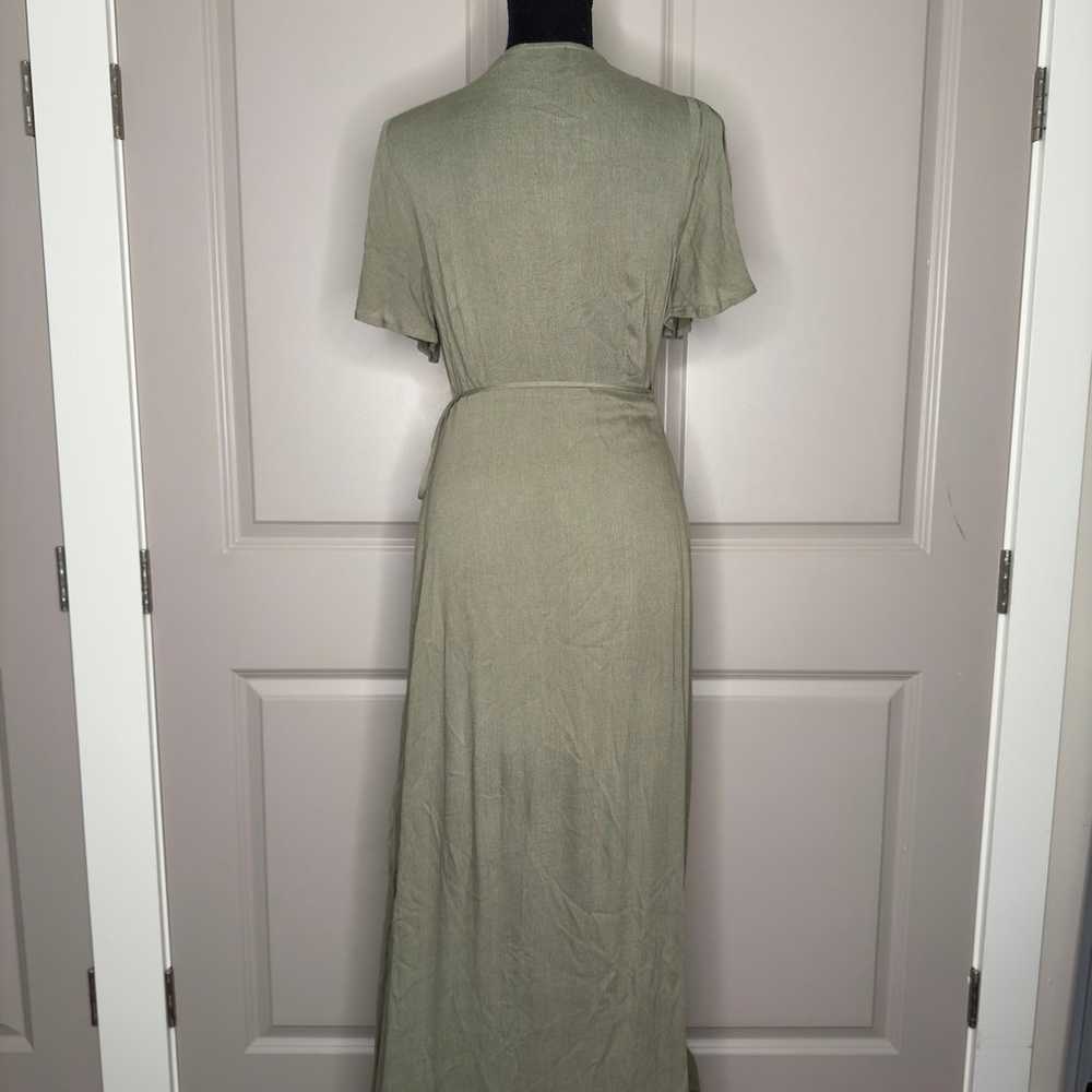 LULU’s Much Obliged Olive Green Wrap Maxi Dress S - image 8