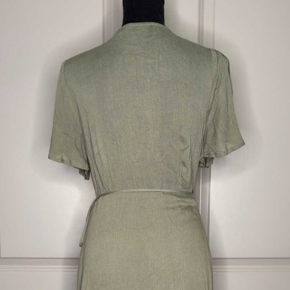 LULU’s Much Obliged Olive Green Wrap Maxi Dress S - image 9