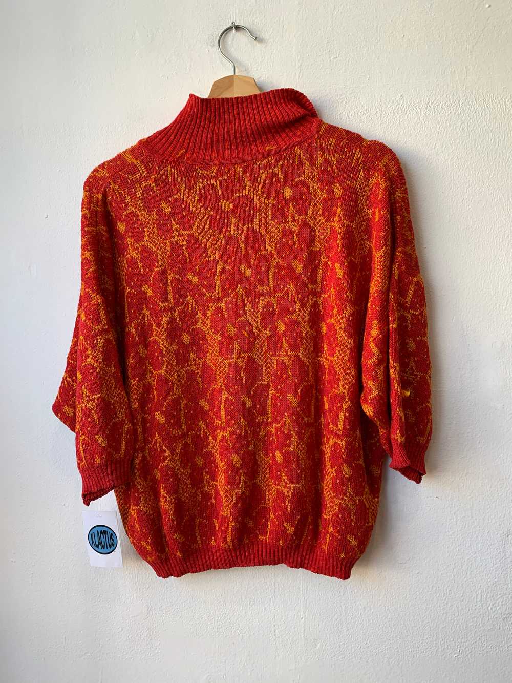 80's Floral Knit Sweater - image 4