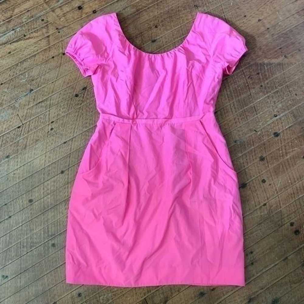 J Crew barbiecore scoop neck size 6 bodycon mini … - image 1