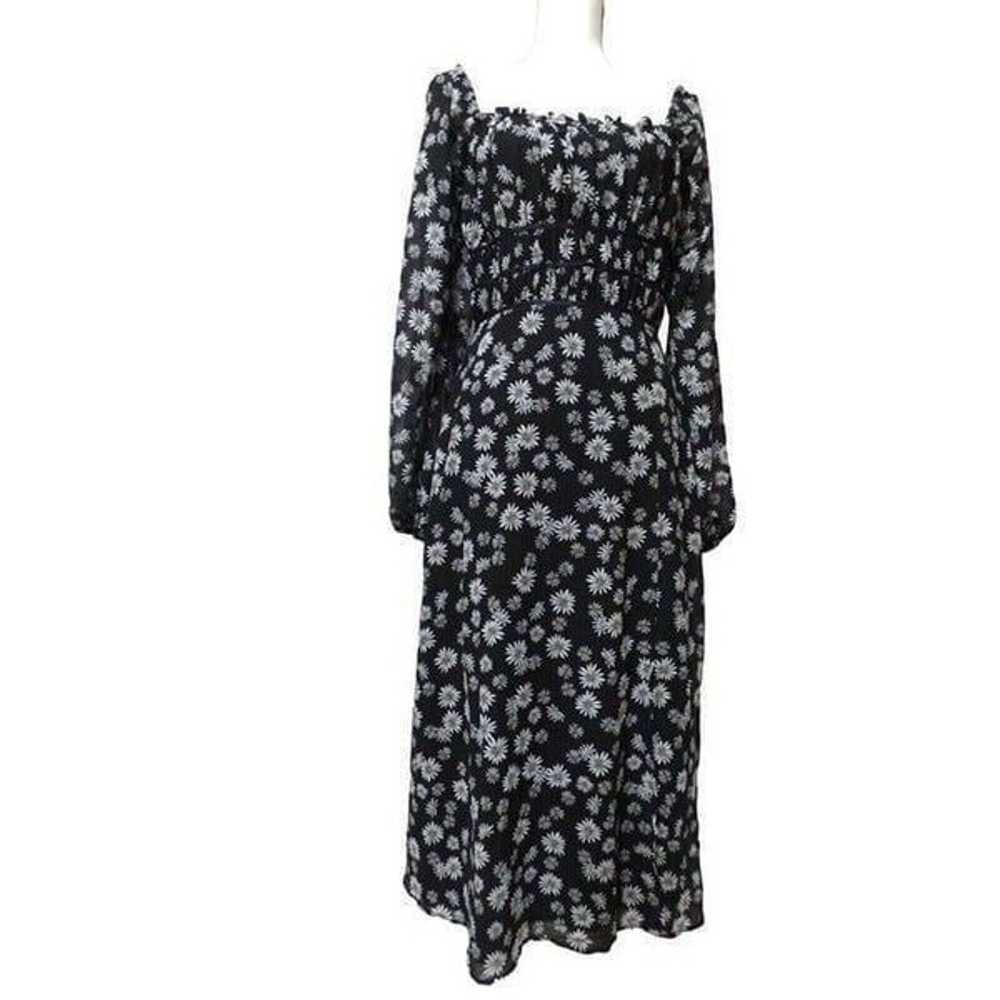 $99.00 LEYDEN Daisy Print Smocked Midi Dress, Bla… - image 4