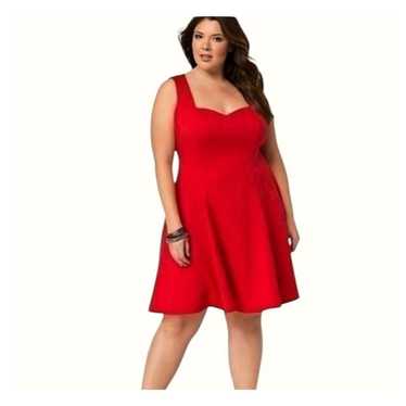 Torrid Red Sleeveless Sweetheart Neckline Skater … - image 1