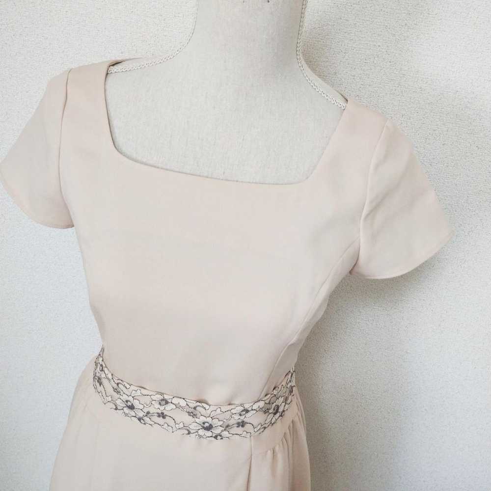 【QUEENS COURT】Solid Color Flare Dress with Lace R… - image 2