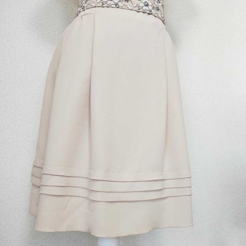 【QUEENS COURT】Solid Color Flare Dress with Lace R… - image 3