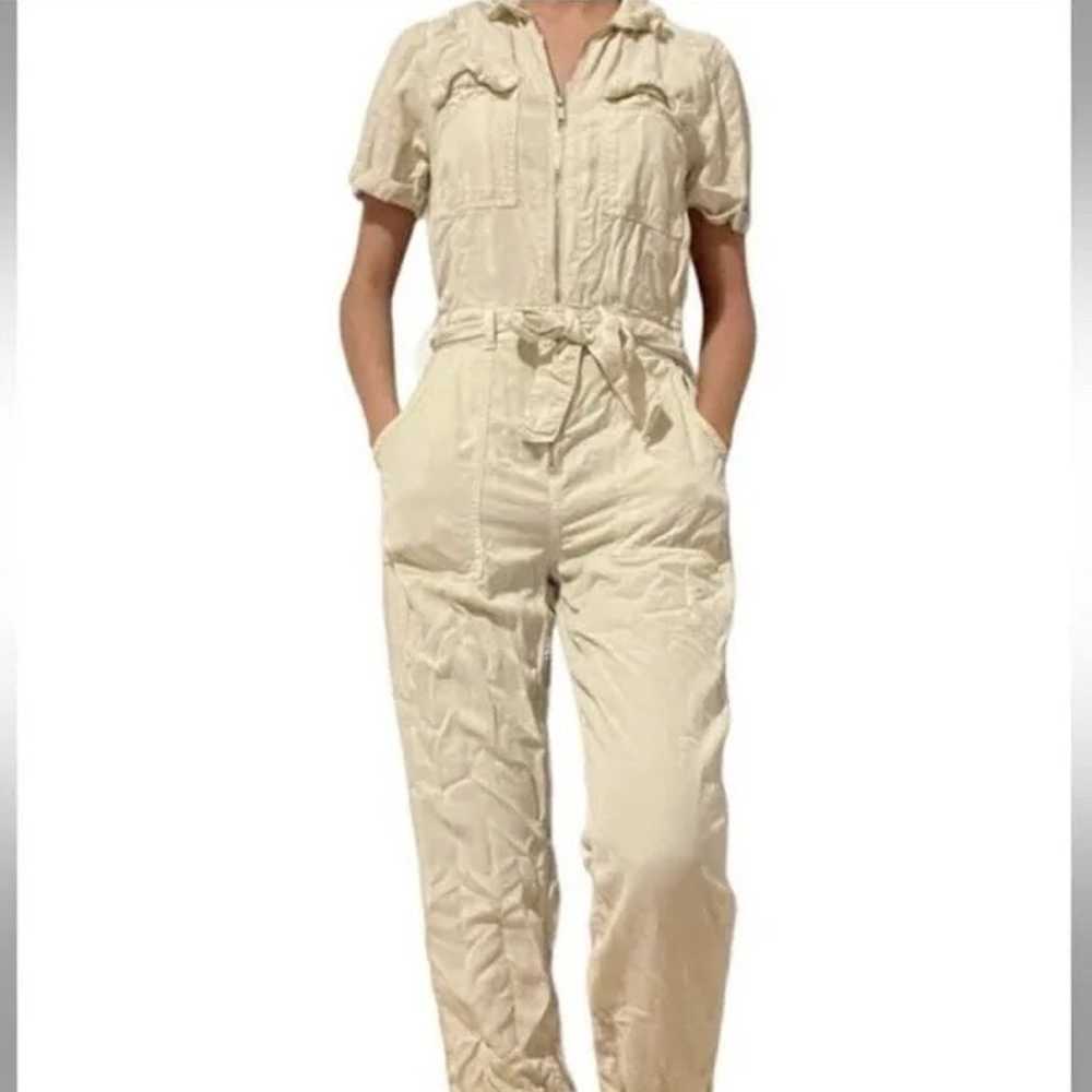 urban outfitters utilitarian cream jumpsuit with … - image 1