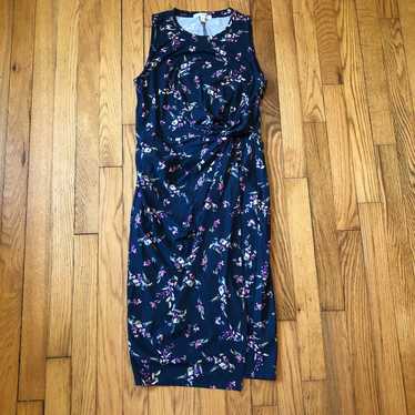 Nine Britton NWOT Blue Floral Sleeveless Bodycon … - image 1