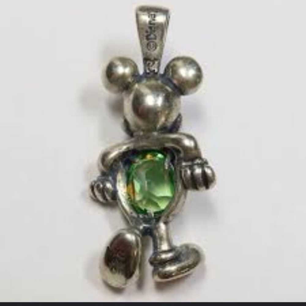 Sterling silver Mickey Mouse birthstone pendant - image 2