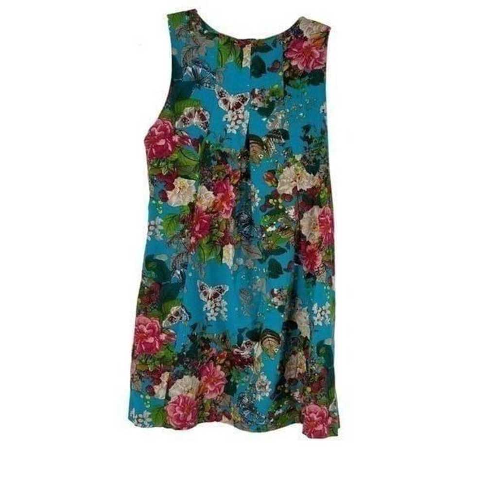 Umgee Dress Blue Floral Butterfly Keyhole Neck Sw… - image 2