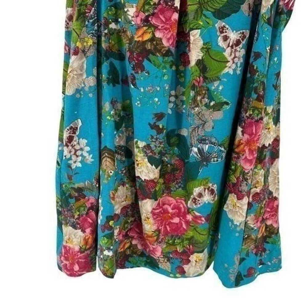 Umgee Dress Blue Floral Butterfly Keyhole Neck Sw… - image 3