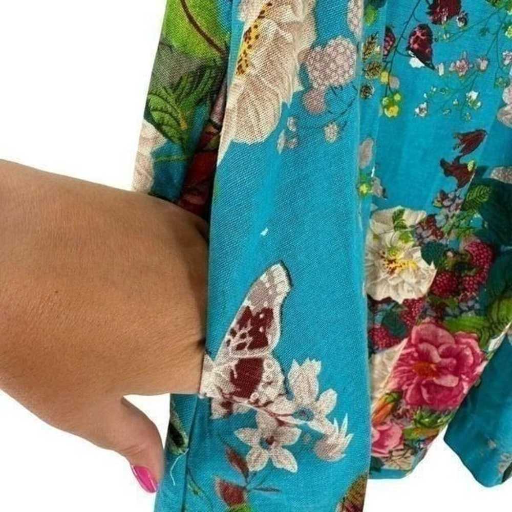 Umgee Dress Blue Floral Butterfly Keyhole Neck Sw… - image 6