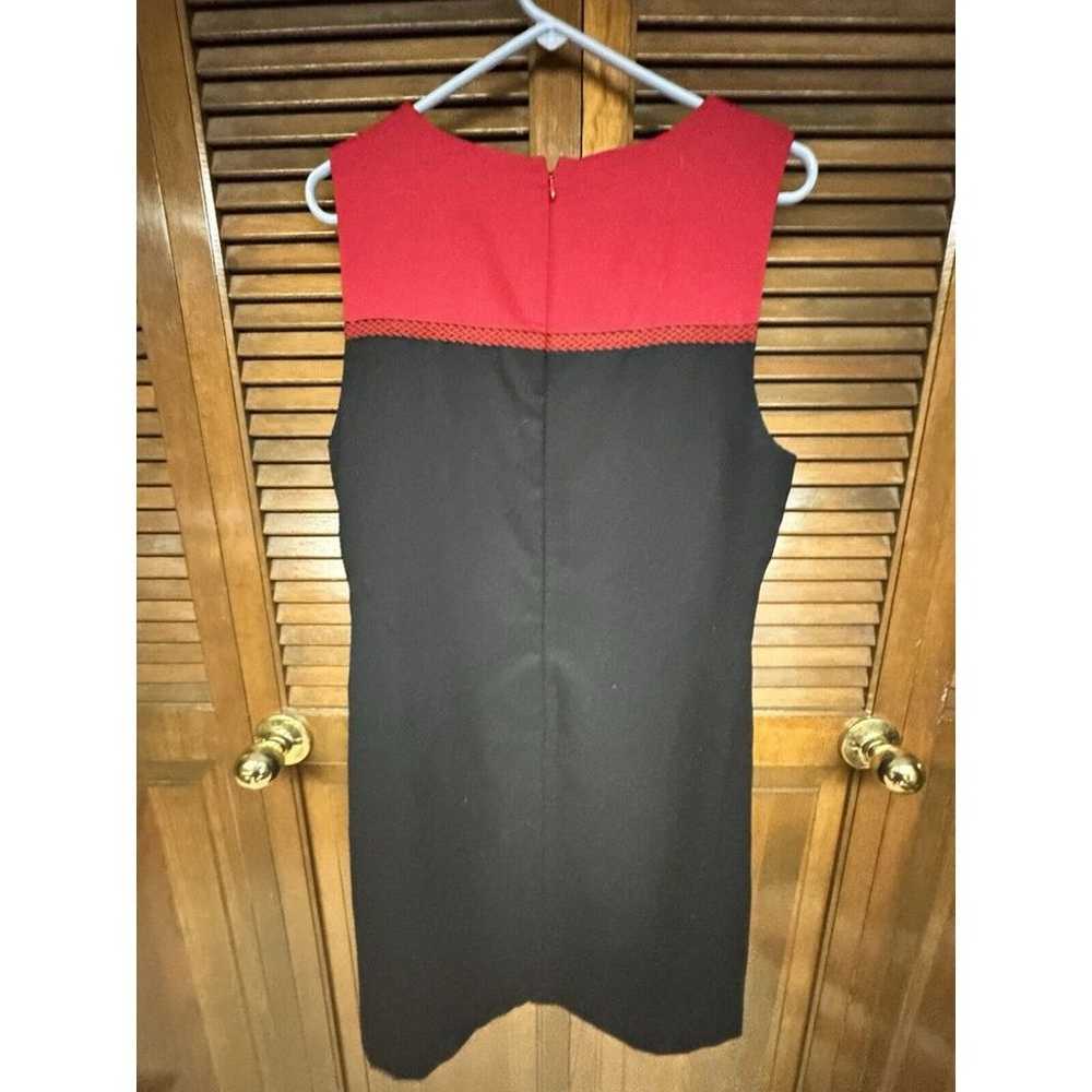 Vintage Talbots Women's Dress Lined Red Black 100… - image 2