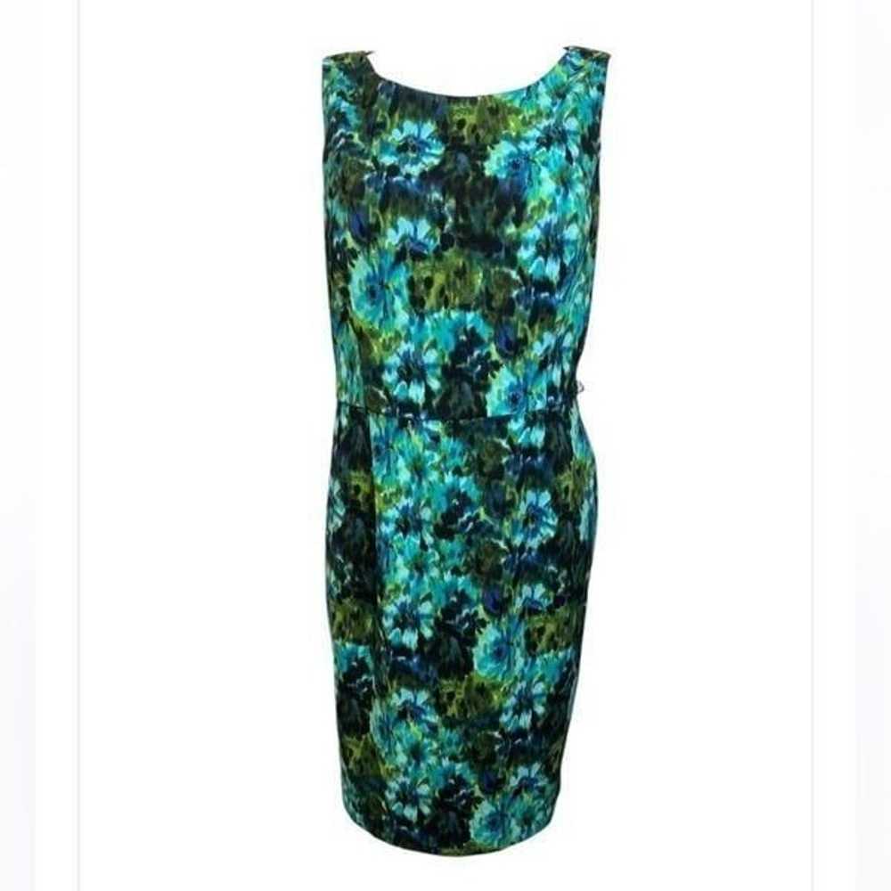 Kasper dress plus size 16 green multicolor sleeve… - image 2