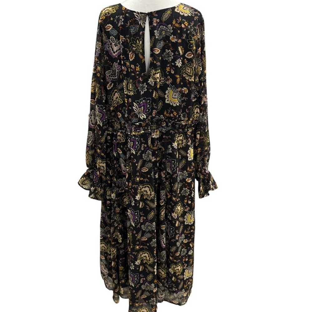 EUC Torrid Black Floral Midi Dress Sz 3 22/24 She… - image 3