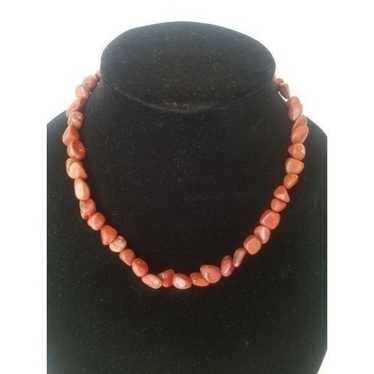 Vintage Red Jasper stone necklace