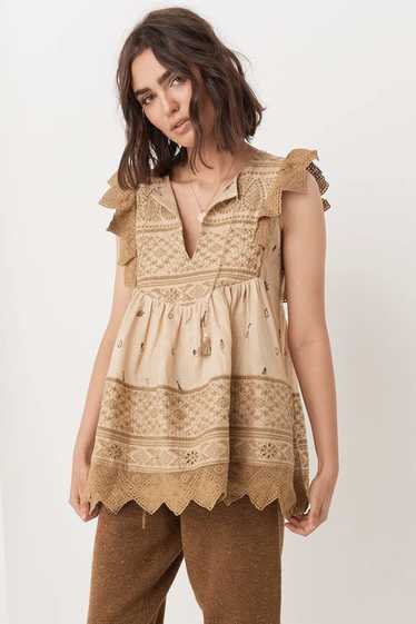 Spell USA Muwala Embroidered Sleeveless Blouse