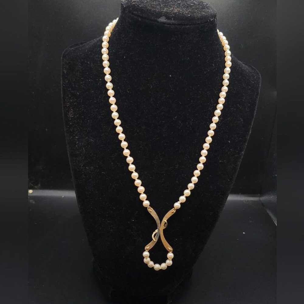 Vintage Krementz Faux Pearl and Rhinestone 14 kt … - image 11