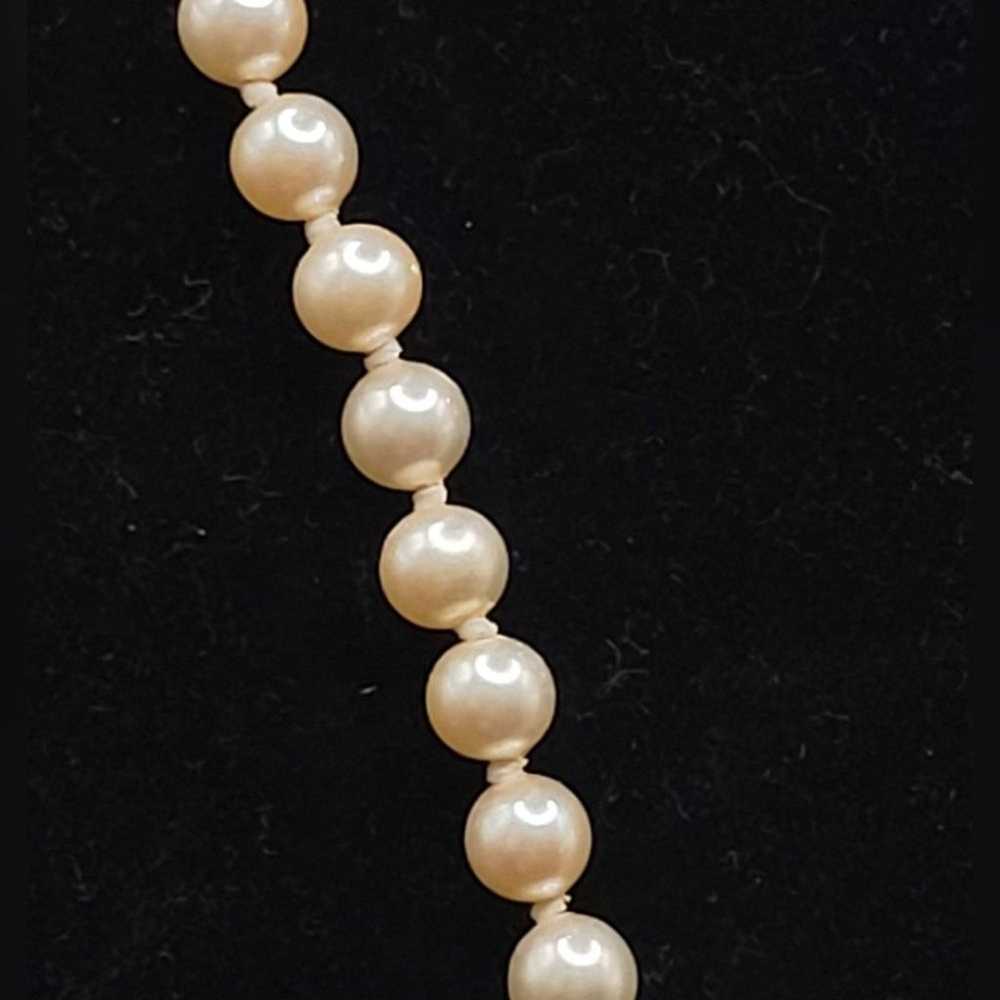 Vintage Krementz Faux Pearl and Rhinestone 14 kt … - image 8