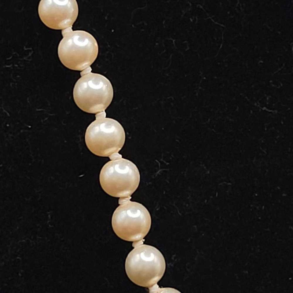 Vintage Krementz Faux Pearl and Rhinestone 14 kt … - image 9