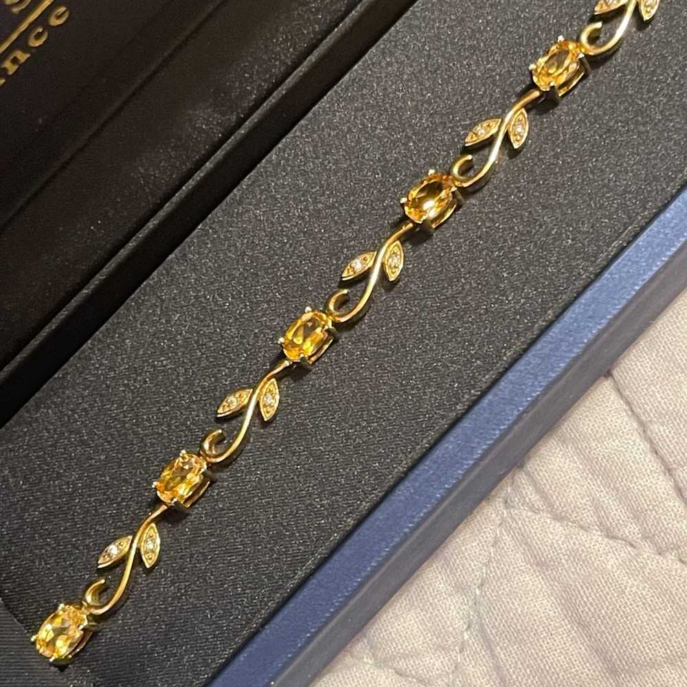 Genuine Citrine 18K gold plated bracelet - image 2