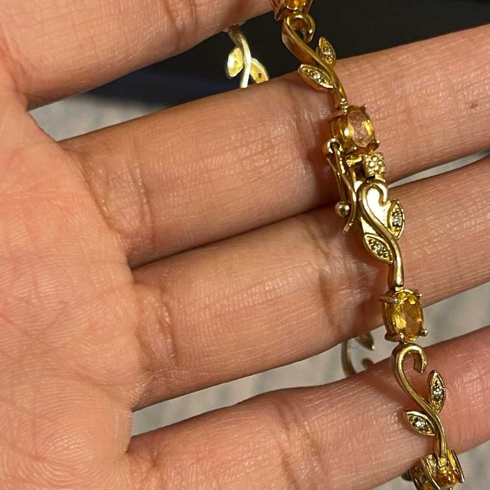 Genuine Citrine 18K gold plated bracelet - image 5