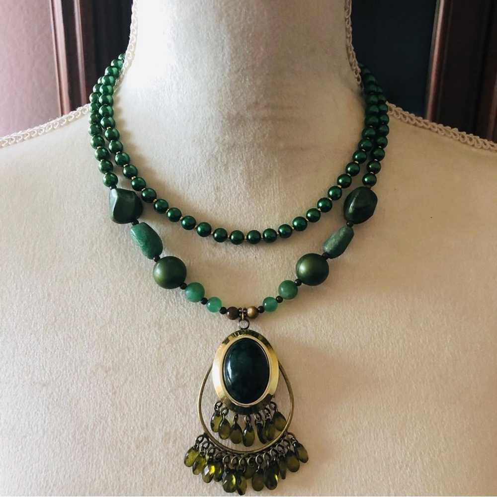 Handcrafted repurpose double strand aventurine st… - image 2