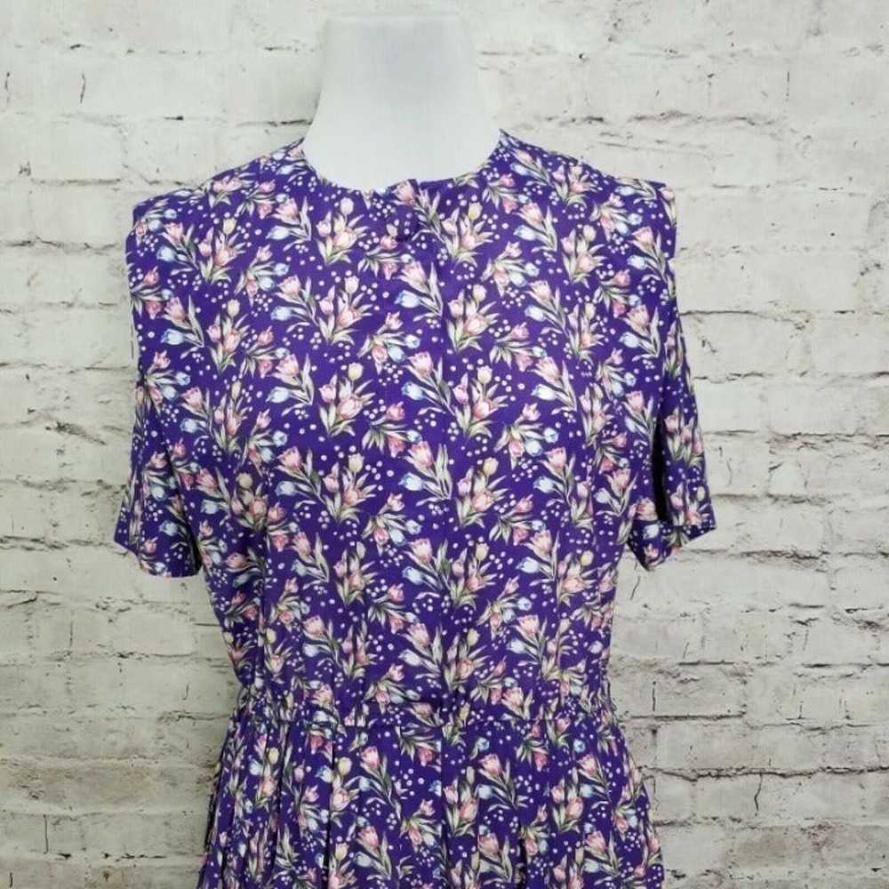 Vintage 90s Leslie Fay Floral Midi - image 2