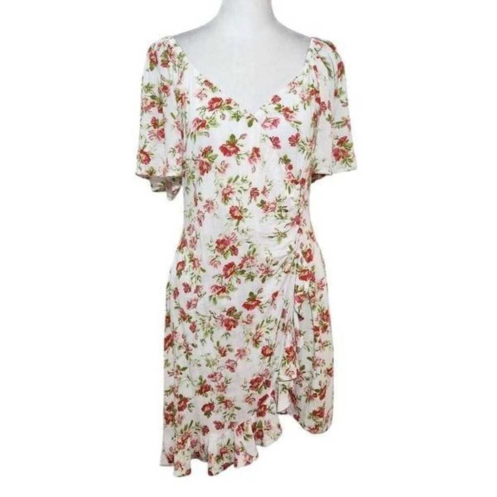 MINKPINK Green and Pink Floral Mini Dress Size Me… - image 1