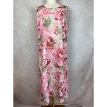 Vintage 1990s Y2K Pink Floral Slip Dress