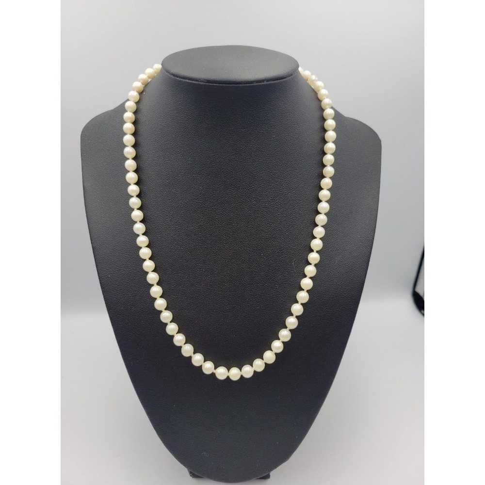 Vintage 14k real round pearl white and cream neck… - image 2